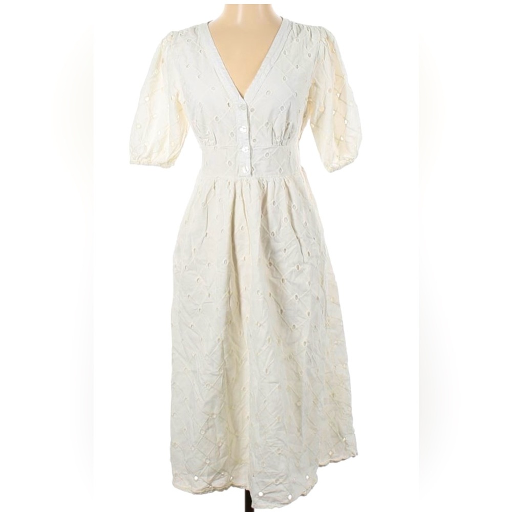 Eyelet white day dress